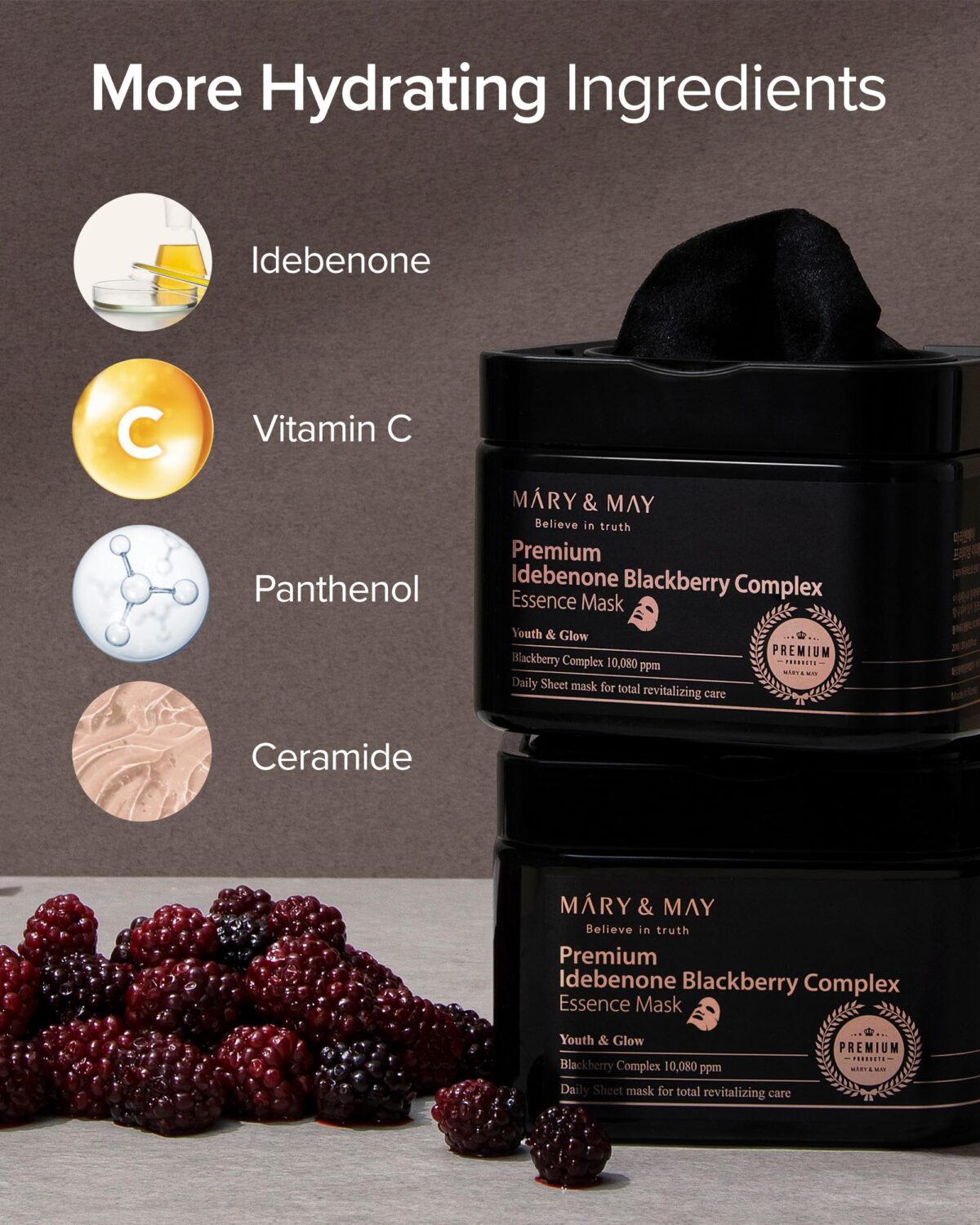 Mary&may premium idebenon blackberry complex ampoule mask