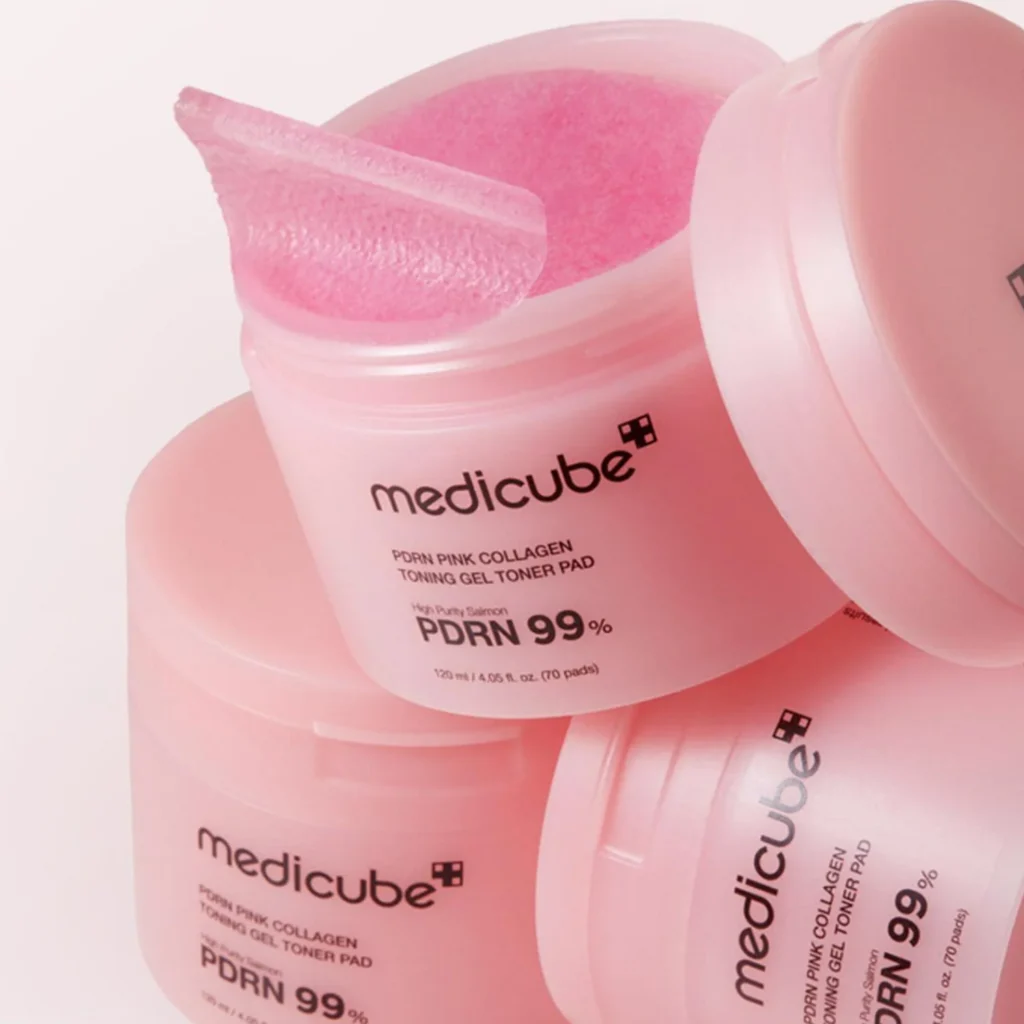 Medicube pdrn pink collagen toning gel toner pad 120ml (70pcs)