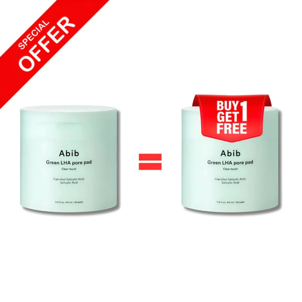 Buy1 get1 free abib green lha pore pad clear touch 60 pads