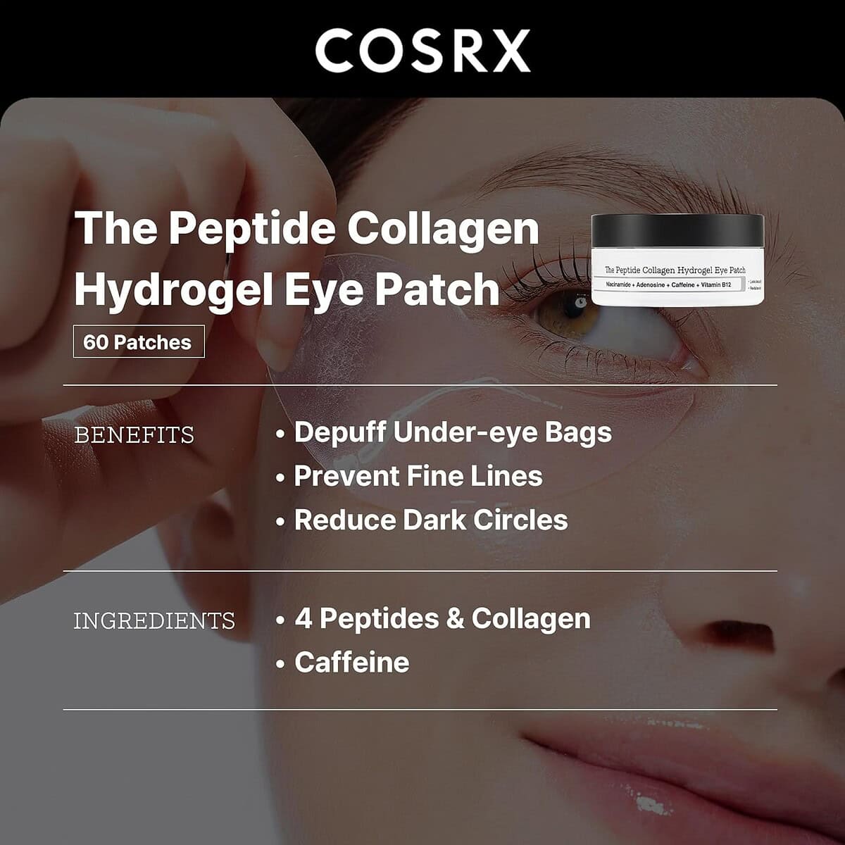 Cosrx the peptide collagen hydrogel eye patch (60 patches) - best price on stylekorean arabia